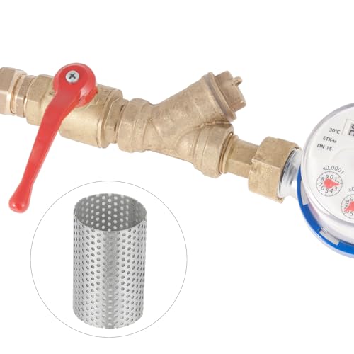 Image of PATIKIL 2 Pcs 42mm OD Strainer Mesh, 66mm H 80 Mesh Screen Y Shaped Strainer Filter Valve Mesh Screen 304 Stainless Steel Double Layer Strainer Mesh for Debris Pump Water Oil Separation