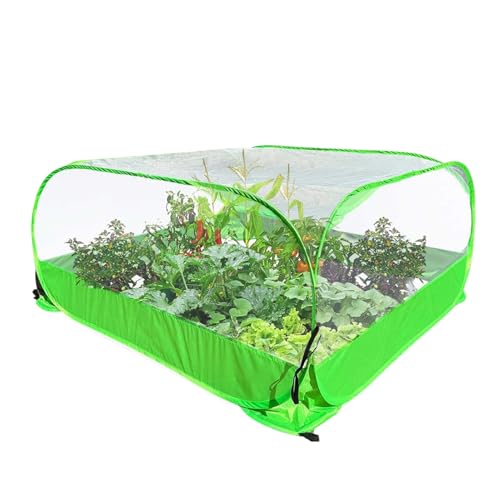 Recinto para plantas al aire libre, jaula de malla para plantas, 39.3 x 39.3 x 19.7 pulgadas, pequeño invernadero interior, protección contra el viento, potenciador del crecimiento de plantas para