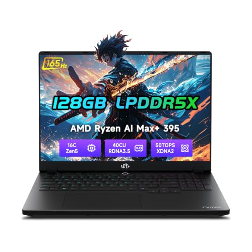 Image of NIMO 2026 New AI PC, AMD Ryzen AI Max+ 395 128GB LPDDR5x RAM 4TB SSD | Radeon 8060S Graphics(40 CUs) 126 TOPS AI Performance 230W DC 165HZ 99WH Battery for 8K Video Editing