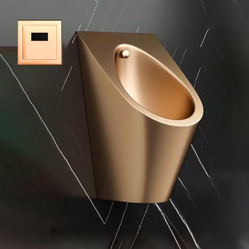 OTQEFTN Stainless Steel Urinal, Sensor Splash-Proof Urinal, Wall Mounted Men's Urinal with Automatic Flush System, Sanitary Ware Public Toilet, for Schools, Shopping Mall