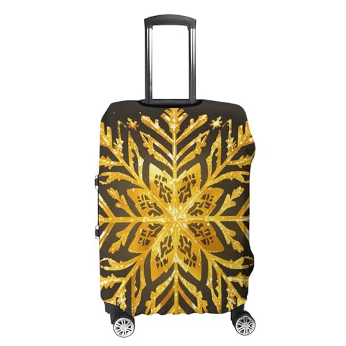 Travel Luggage Cover Elastic Suitcase Protector Anti-Scratch Washable Golden Christmas Snowflakes Luggage Sleeve Tsa Approved Carry on Covers Baggage Cover Fits 18-32 Inch Luggages4