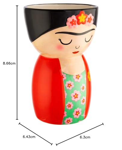 Florero Frida Kahlo Sass & Belle con cerámica esmaltada impermeable 3