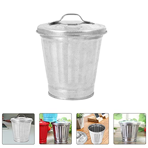 Jojofuny 14R46B10T52JEMDK1 Desktop Garbage Bin Mini Trash Can Iron Garbage Can Pencil Cup Holder Mini Wastebasket Trash Can Garbage Holder Flower Pot thumb #4