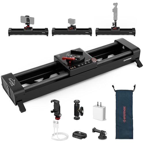 IFOOTAGE Pico Pro Slider Motorisé Caméra, 2 Axes Rotation 360°, Rail Carbone, Écran Couleur LCD, APP, NFC, Time Lapse, Compatible DJI Pocket 3/Action 5/6,...