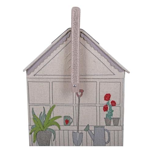 Image of Hobby Gift Strawberry Greenhouse Sewing Box Craft Storage Basket with Handle Internal Accessories Tray for Sewing Knitting and Hobby Supplies