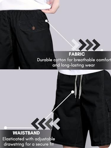 Image of GRECIILOOKS Bermuda Cotton Shorts for Men - Relaxed Fit Casual Summer Shorts | Knee Length Chino Style with Pockets