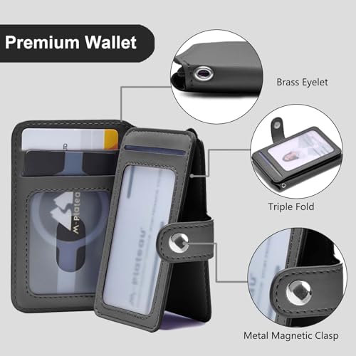 Wallet Women Small, Minimalist Wallet for Men, Keychain Wallet with ID Card Holder (Dark Black)4