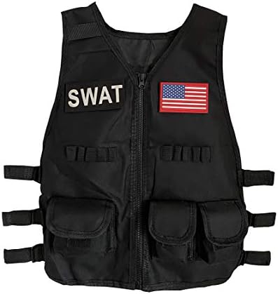 Gskids Tactical Vest for Kids Adjustable Outdoor Clothing Black