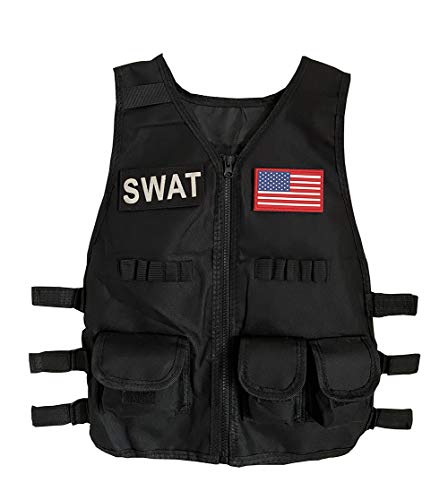 Gskids Tactical Vest For Kids Adjustable Outdoor Clothing Black #TOP1