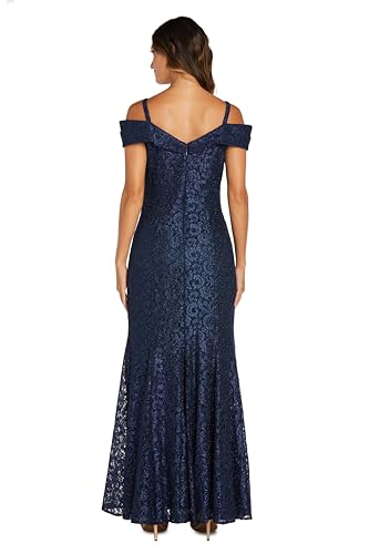 Image of R&M Richards Women's Embellished Full-Length Gown W /Illusion V-Neck & Back Zipper - Evening Cocktail Party Attire