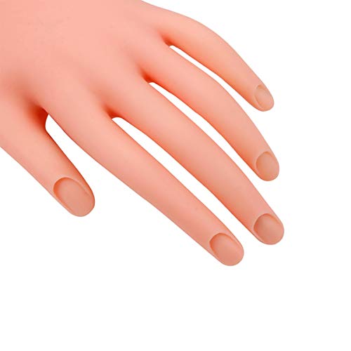 Practice Hand for Acrylic Nails with 100 Pcs Transparent Practice Nails- Fake Hand for Nails Practice, Flexible Bendable Mannequin Hand, Fake Hand Manicure Practice Tool (Left Hand)â€¦