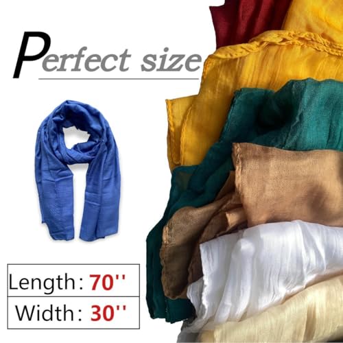 Image of Cotton Linen Blend Fashion Scarf, travel scarf,Soft Breathable Fabric, Multiple Colors