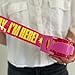 Decorative Packing Tape with Pink Dispenser – Yay I’m Here! Pink & Yellow, 1.88