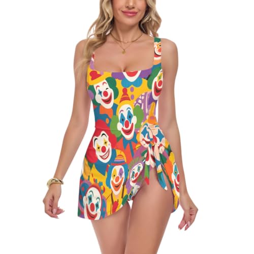Traje de baño de dibujos animados para mujer bañador colorido piscina