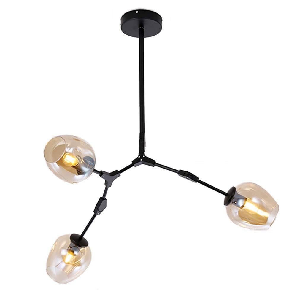 Lustre branches noires réglables pour illuminer grand salon