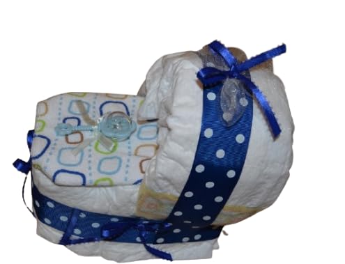 Pink Bassinet Diaper Cake - New Mom Gift - Blue