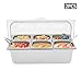Ice Food Serving Display Tray with Clear Roll Top Cover,6 Pans Countertop Ice Cooled Serving Display Container,Stainless Steel Food Serving Tray (2PCS)