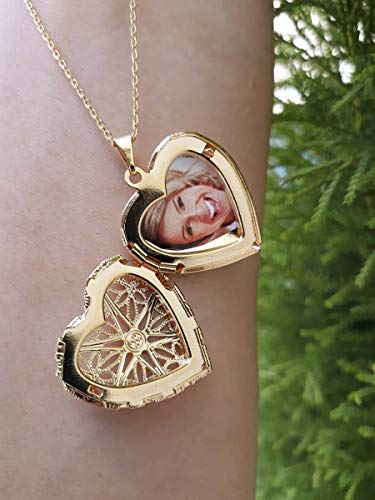 Colar Relicário Banhado A Ouro 18k Em Forma De Coração