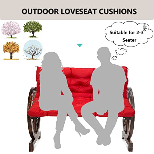 Coussin balancelle de porche imperméable 3 places rouge