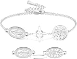 Eouyt Pulsera Virgen María Nudo Bruja Tetragrammaton Pentagrama Colgante Nudo Celta Triple Protección Amuleto Pagano Brujería Joyería Cristiana para Mujer Hombre, Silver1