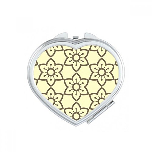 Petit miroir de poche jaune fleurs compact pour sac à main