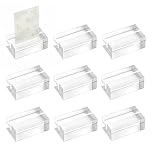 qxayxa 9 Pcs Acrylic Sign Holders, 5x3x2cm Card Stands, Clear Acrylic Place Card Holders, Table Sign Display Stand, Small Table Number Holders for Weddings Party Menu Sign Picture Display