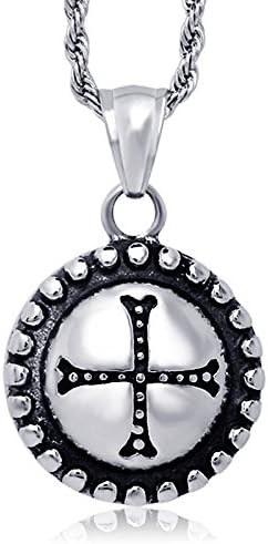 New retro health especially circular cross pendant including chain SP136