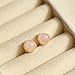 Gempires Pink Rose Quartz Round Stud Earrings Pink Crystal Gemstone Jewelry Handmade Gold Plated Hypoallergenic Post Earring For Women Trendy Fashion Everyday Wear Jewelry Gifts