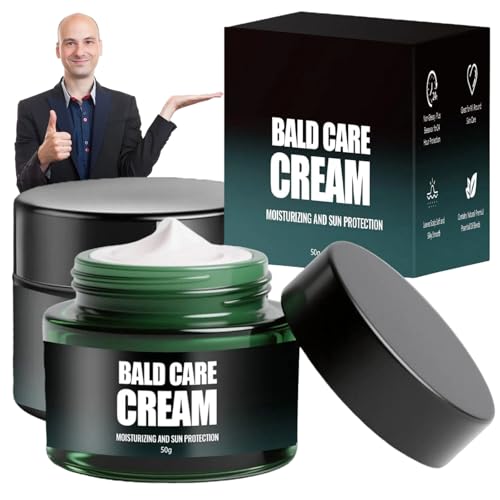 Crème de Soin pour Cuir Chevelu,Calvitie Homme Cream,Crème Calvitie Nourrissante pour Tête Chauve,Barbe et Visage,Soin Réparateur Cuir Chevelu,No Grease,UV Protection,50g,2 pièces
