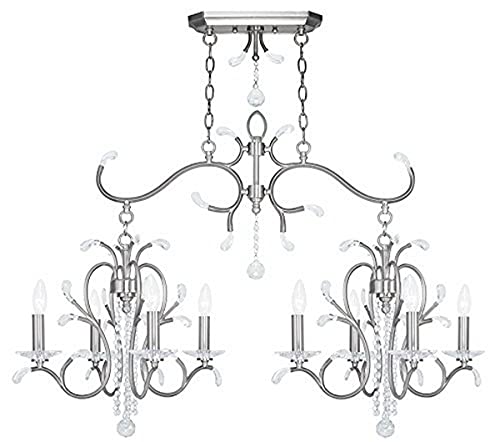 โค Crazy Deals Livex Lighting 51007-91 Serafina 8 Light Island Chandelier, Brushed Nickel โค Crazy Deals Livex Lighting 51007-91 Serafina 8 Light Island Chandelier, Brushed Nickel