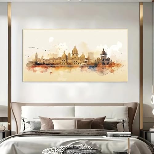 Style aquarelle affiche de décoration murale pour un salon chaleureux et élégant en impression toile - 2