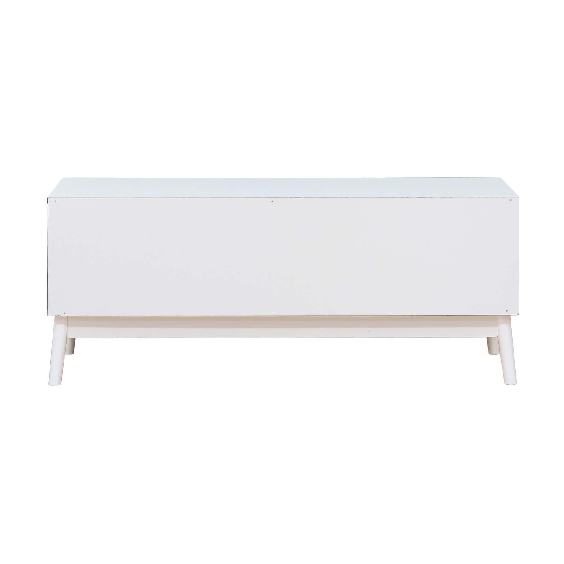 Rebecca Mobili Mobile Porta Tv, Credenza Bassa per Salotto, Bianco, Truciolato Nobilitato, con 2 Ante e 2 Ripiani, con Foro Passacavi - Misure HxLxP: 48 x 120 x 39,5 cm - Art. RE7066