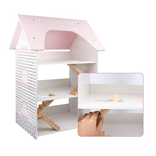 EXCLVEA Interaktives Kinderspielzeughaus Mädchen Uptown Puppenhaus mit Möbeln (Farbe : Rosa, Größe : 66x29.5x41cm) – Bild 3