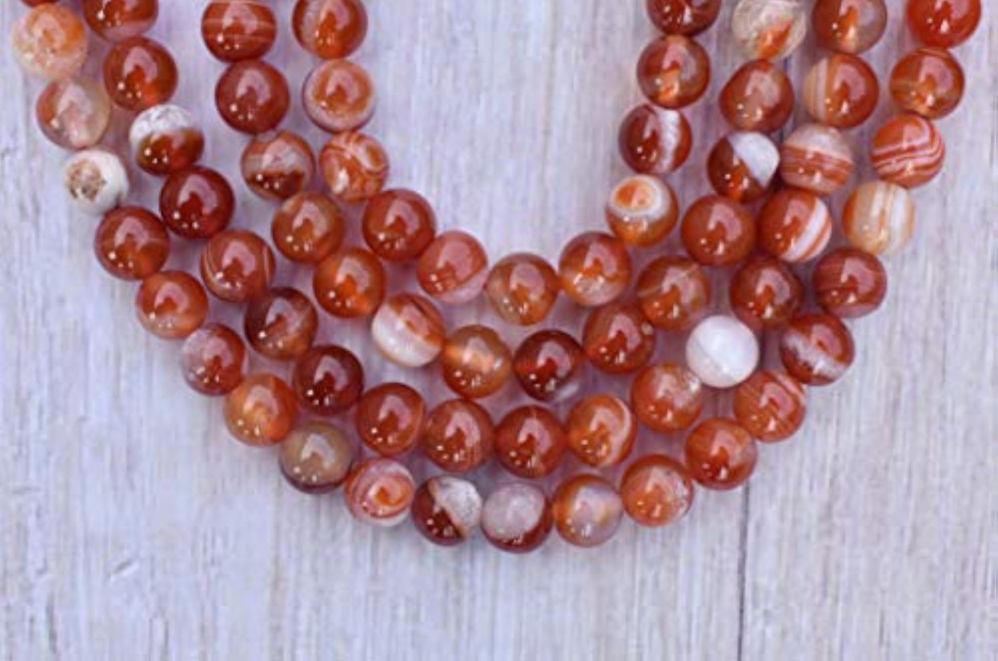 Natural Red Sulemani Healing Crystal Mala, 34 Inch, 108 Beads
