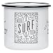 Produktbild MUGSY Emaille Tasse SURF mit Surf Design und Spruch, Emaille Becher, 330 ml, Outdoor Ausrüstung, bruchfest & leicht