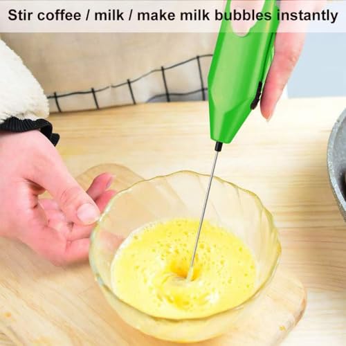 Image of Electric Milk Frother Handheld, Frother Wand for Coffee Drink Mixer Matcha Whisk, Foam Maker for, Frappe Hot Chocolate, Cappuccino, Lattes - Battery Operated (Not Included) (Multicolor)