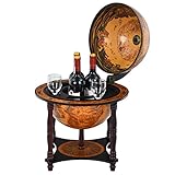 Un ripiano di più: Sotto il mappamondo ha anche un ripiano circondato per portare altri attrezzi. Quindi ha un posto di più per organizzare le cose relative del vino. Offre una organizzazione Bar ancora più migliore.