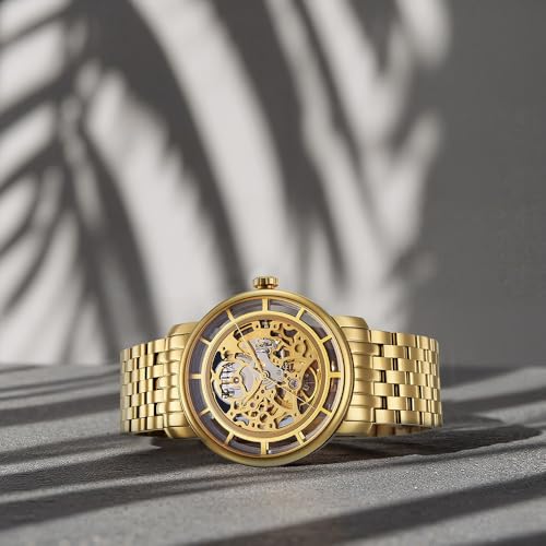 Titan Mechanical Slimline Automatic Gold Dial Gold Stainless Steel Strap Watch for Men - NT90158YM01