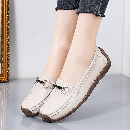 Image of Women's Wide Width Loafers Comfort Slip on Shoes Walking Shoes for Ladies Mocassins Driving Shoe