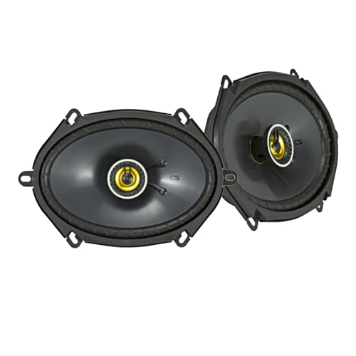 Image of Car Speaker Set Combo Of 2 Kicker 46CSC654 6.5 inch 600W 2-Way CS-Series Car Audio Speakers, 2 Kicker 46CSC684 6x8 inch 450W 2-Way Car Coaxial Stereo Speakers, Enrock 50 Foot 16-Gauge Speaker Wire