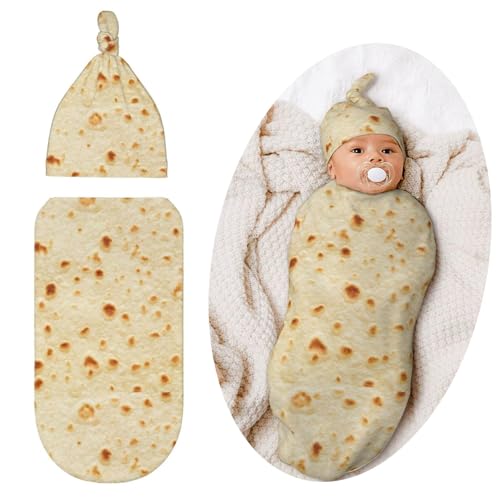 Jarverce Burrito Newborn Swaddle Blanket for Baby, Soft Swaddling Funny Tortilla Costume Clothes
