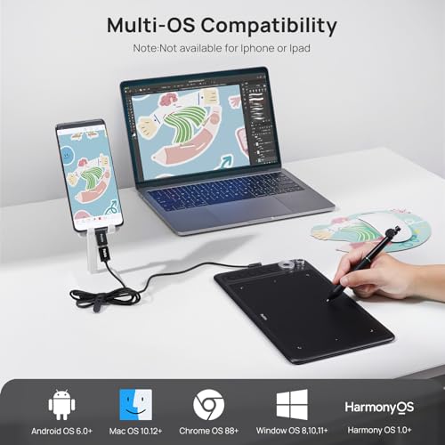 Parblo Intangbo X7 Drawing Tablet 7.2x4.5 inch Graphics Tablets,Digital Drawing Tablet with Mode Switch,6 Customized Keys,Battery-Free Stylus S01 for Digital Art,Design,Work with Window/Mac,Android - Thumbnail 2