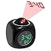 Produktbild zanasta Digital Uhr LCD mit Projektor | Temperaturanzeige | Schlummerfunktion 12-/24-h-Format | Wecker, Schwarz