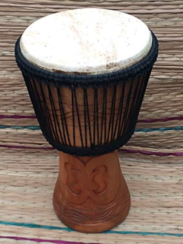 Auténtico tambor africano profesional Djembe - cabeza de 35,5 cm con bolsa de tambor de precio medio Cover