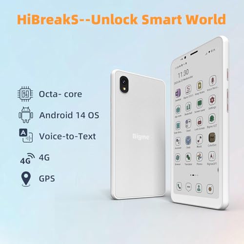 Image of Bigme HiBreakS Color Epaper Smart Phone,3300mAh Battery, 8-Core Processor, 6GB+128GB, 5.84 Inch Mobile Phone, Dual Camera, White
