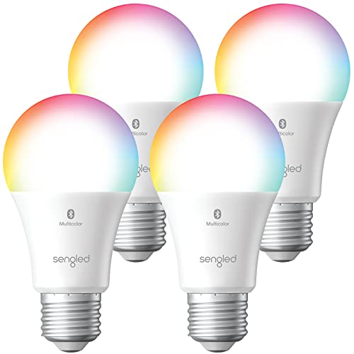 Image of Sengled Alexa Light Bulb, 100 Watt Equivalent Bluetooth Mesh Color Changing Light Bulb, Smart Bulbs that Work with Alexa Only, Dimmable A19 E26 RGB Light Bulbs 1500LM, CRI>90, No Hub Required, 4 Pack