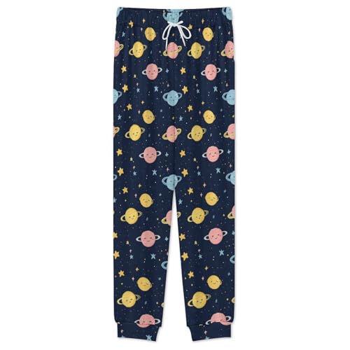 Outeres-Spaces Planets Stars Men’s Pajama Set Long Sleeve Top And Pants Loungewear Sleepwear Pjs Nightwear2