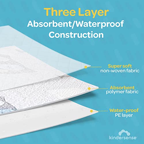 Kindersense® Disposable Baby Bibs (60 Count) For Feeding And Drooling – Travel Bibs For Baby Toddler & Child Boys & Girls | Absorbent And Leakproof - Large Bib Tray #TOP3