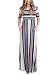 Bdcoco Women's Short Sleeve Striped Loose Casual High Waist Maxi Long Dress Blue Small