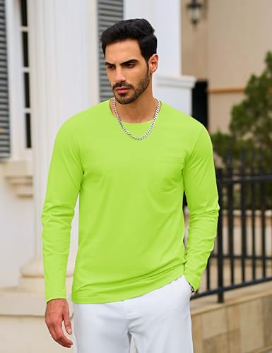 TACVASEN Mens Long Sleeve Tee Shirts Cotton Lightweight Casual Pocket Crew Neck Work T Shirts for All Season2